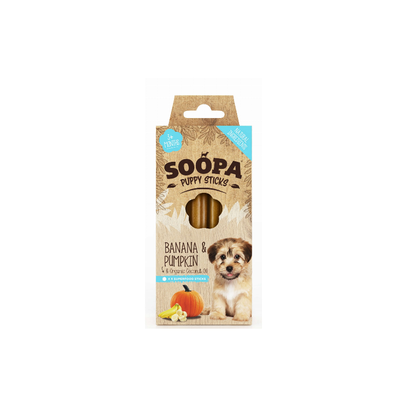 Soopa puppy sticks banana & pumpkin (banan i dynia) 100g