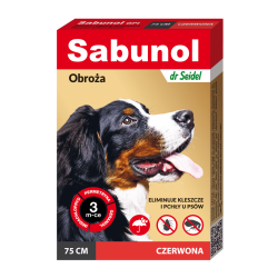 Sabunol obroża czerwona przeciw pchłom i kleszczom dla psów 75cm