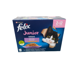 Felix fantastic junior wybór smaków saszetki dla młodego kota w galarecie (12x85g)