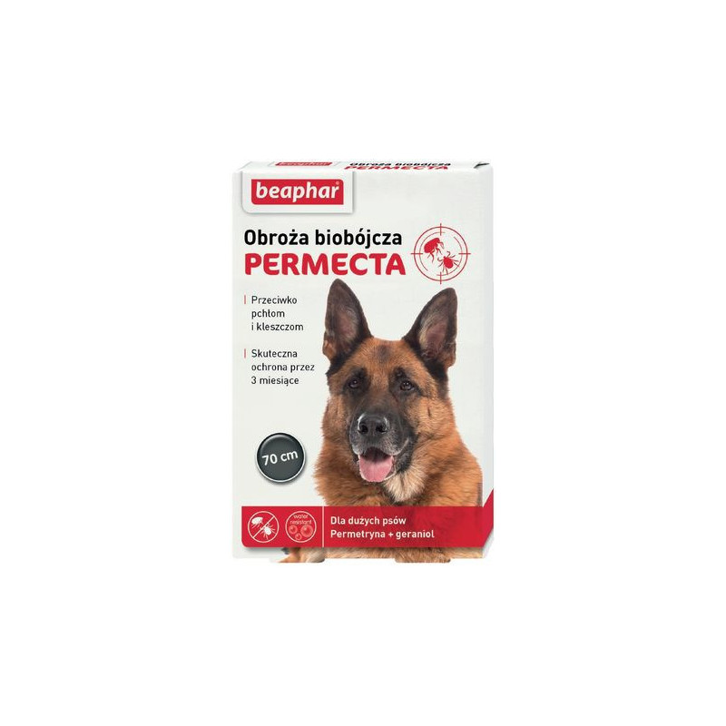 Beaphar permecta dog l 70cm - obroża biobójcza dla dużych psów