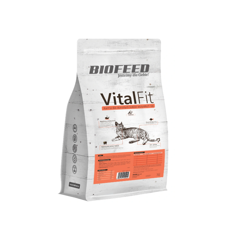 Biofeed vitalfit - dorosłe koty wszystkich ras z łososiem 2kg-wycofane