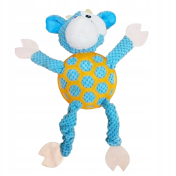 Yarro zabawka pluszowa dla psa - niebieska krowa piszcząca z gumową siatką 35cm [y0007]