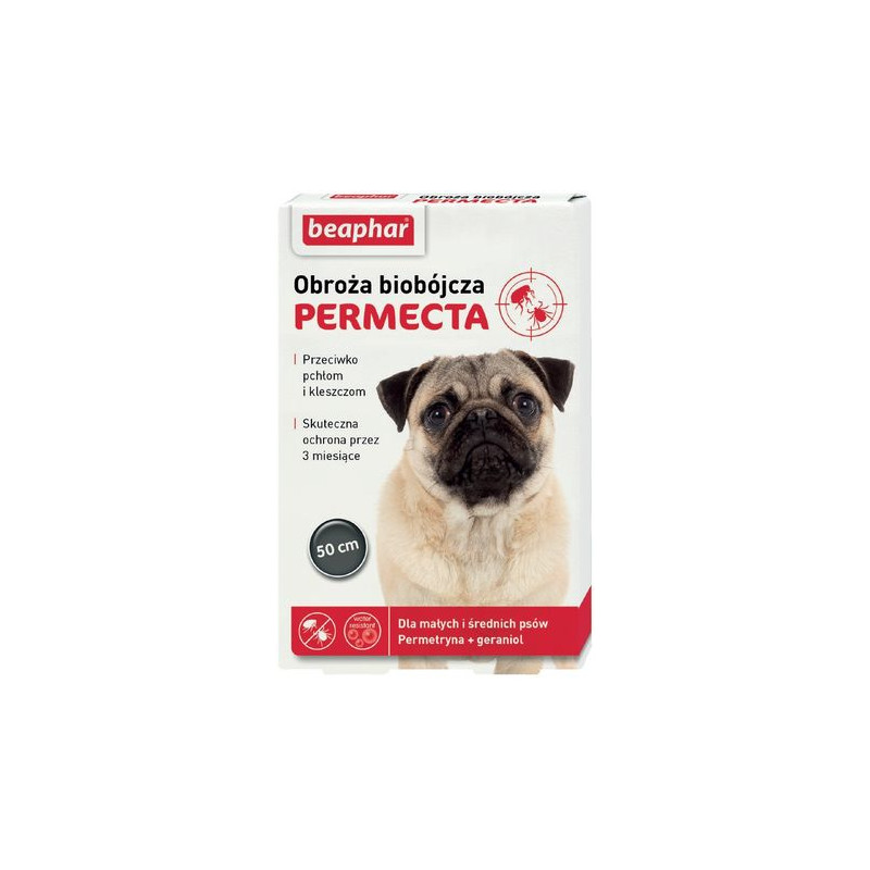 Beaphar permecta dog s 50cm - obroża biobójcza dla małych i średnich psów