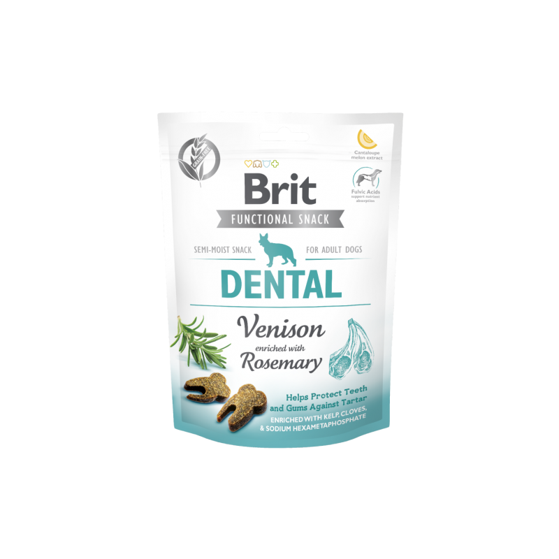 Brit care dog functional snack dental venison & rosemary 150g