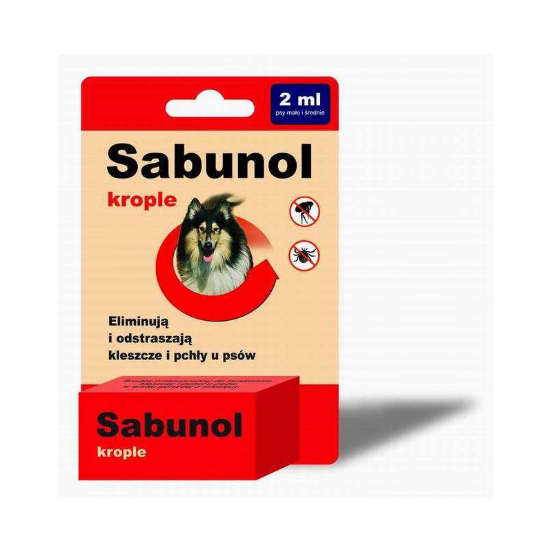 Sabunol krople przeciw pchłom i kleszczom dla psów 2 ml