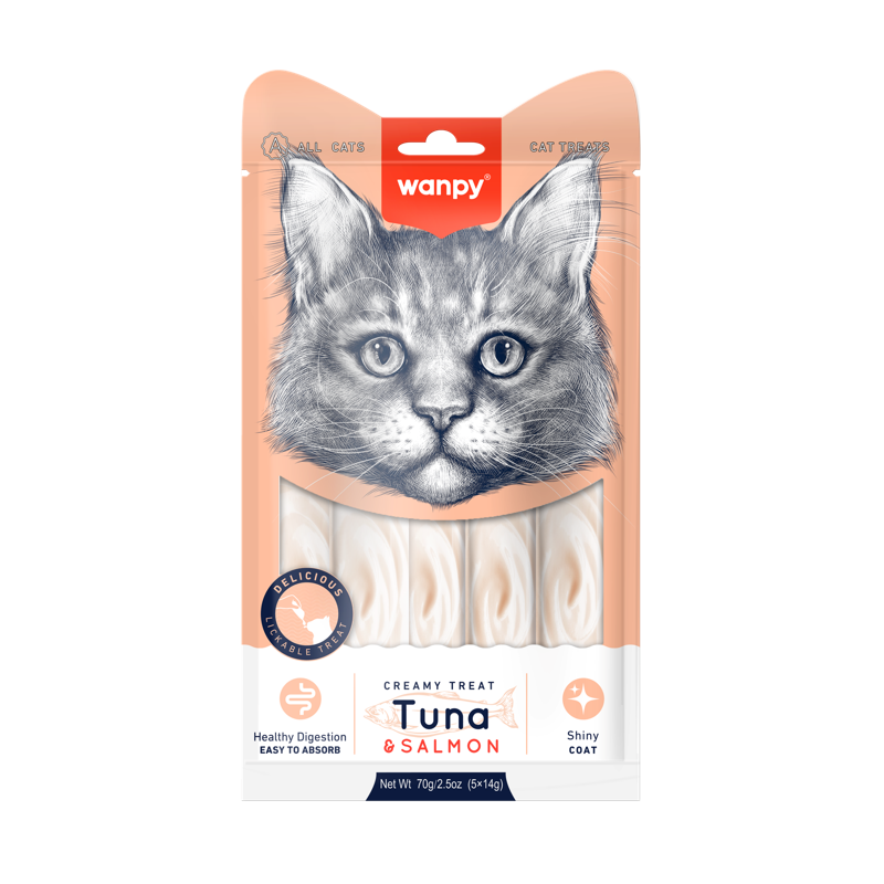 Wanpy creamy treat tuna & salmon 5x14g