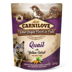 Carnilove dog pouch adult quail with yellow carrot grain-free 300g