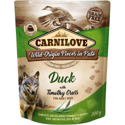 Carnilove dog pouch adult duck with timothy grass grain-free 300g