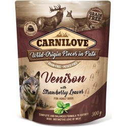 Carnilove dog pouch adult venison with strawberry leaves grain-free 300g