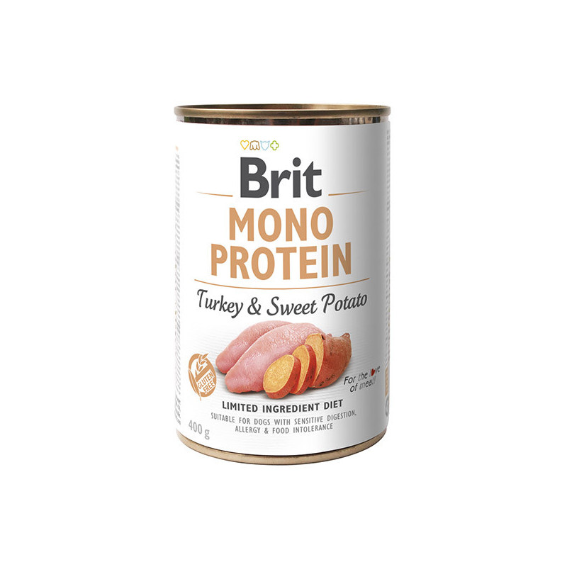 Brit mono protein turkey & sweet potato puszka dla psa z indykiem i ziemniakiem 400g