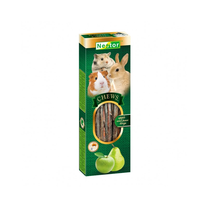Nestor chews gałązki jabłoni i gruszy dla gryzoni i królików [osjg-g]