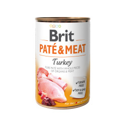 Brit pate & meat turkey puszka dla psa z indykiem 400g