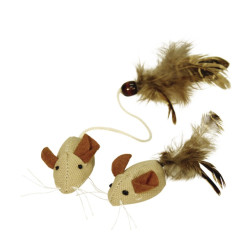 Kerbl zabawka dla kota, myszka z piórami 4,5cm [82633]