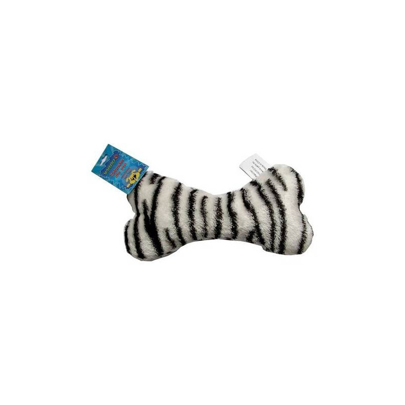 Yarro zabawka pluszowa dla psa - kość wzór zebra, 22 cm piszcząca [y0009]