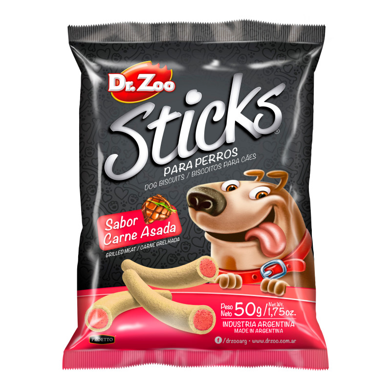 Dr zoo sticks carne asada - paluszki dla psa o smaku grillowanego mięsa 50g [11186]