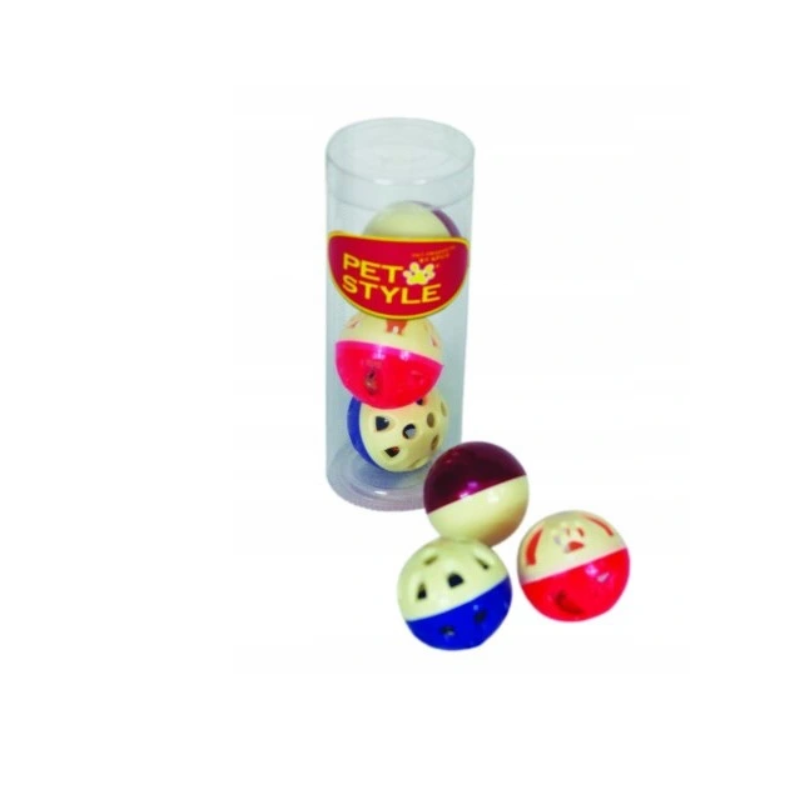 Pet style zestaw 3 piłek z dzwonkami do zabawy dla kota