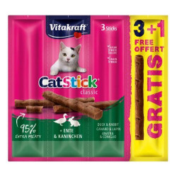 Vitakraft cat stick mini kaczka i królik przysmak dla kota 3+1 gratis