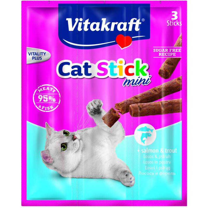 Vitakraft cat stick mini łosoś i pstrąg przysmak dla kota 3szt