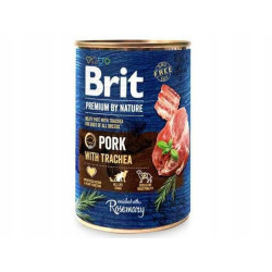 Brit premium by nature puszka wieprzowina z tchawicą 400g