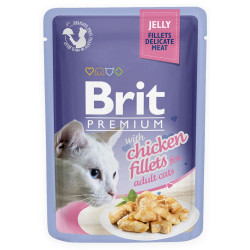 Brit pouch jelly fillets chicken saszetka dla kotów z kurczakiem w galarecie 85g