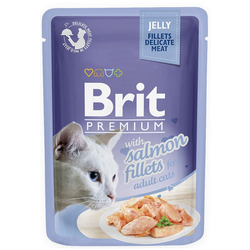 Brit pouch jelly fillets salmon saszetka dla kotów z łososiem w galarecie 85g