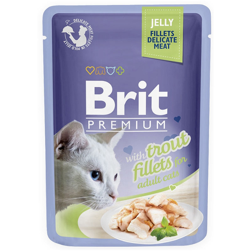 Brit pouch jelly fillets trout saszetka dla kotów z pstrągiem w galarecie 85g