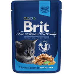 Brit pouches kitten chicken & chunks saszetka dla kociaków z kurczakiem 100g