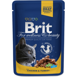 Brit pouches chicken & turkey saszetka dla kotów z kurczakiem i indykiem 100g