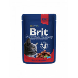 Brit pouches beef stew & peas saszetka dla kotów z wołowiną i groszkiem 100g