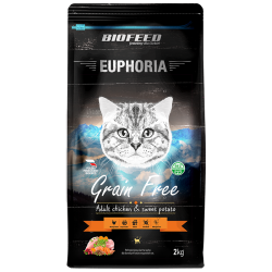 Biofeed euphoria adult cat grain free dla kotów z kurczakiem i batatami 2kg