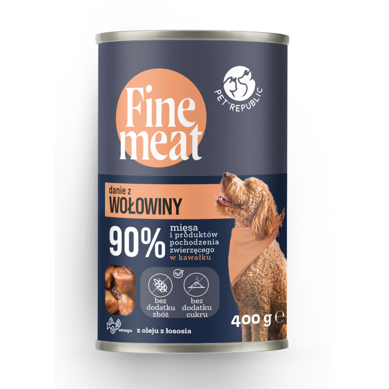 Finemeat karma dla psa, kawałki wołowiny w sosie 400g [fm001 p]