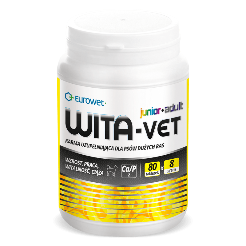 Eurowet wita-vet ca/p 2 - suplement z witaminami dla psów 8g 80 tab.