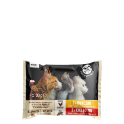 Petrepublic zestaw multipaków fileciki w sosie dla kota wołowina łosoś i kurczak cielęcina 9x 4x100g