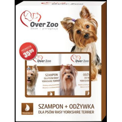 Overzoo dwupak dla psów rasy yorkshire terrier, szampon 250ml + odżywka 240ml