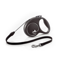 Flexi black design - smycz automatyczna dla psa, czarno/srebrna xs 3m linka [fl-3203]