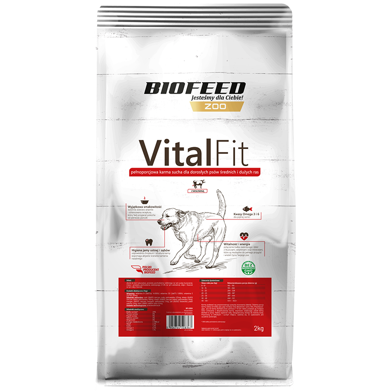 Biofeed vitalfit dla dorosłych psów średnich i dużych ras z wołowiną 2kg