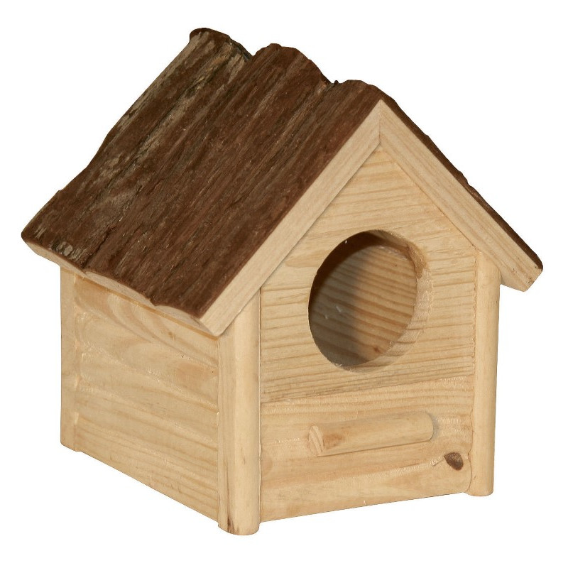 Kerbl domek dla chomika z naturalnego drewna 14x12x13cm [83165]