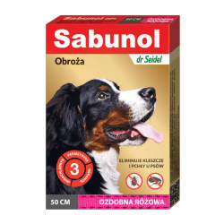 Sabunol obroża ozdobna różowa przeciw kleszczom i pchłom dla psów 50cm