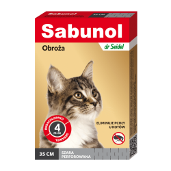 Sabunol obroża szara przeciw pchłom dla kotów 35cm