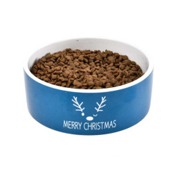 Barry king miska ceramiczna dla psa, merry christmas, niebieska 16x6cm [bk-15604]