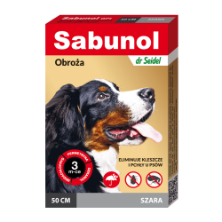 Sabunol obroża szara przeciw pchłom i kleszczom dla psów 50cm